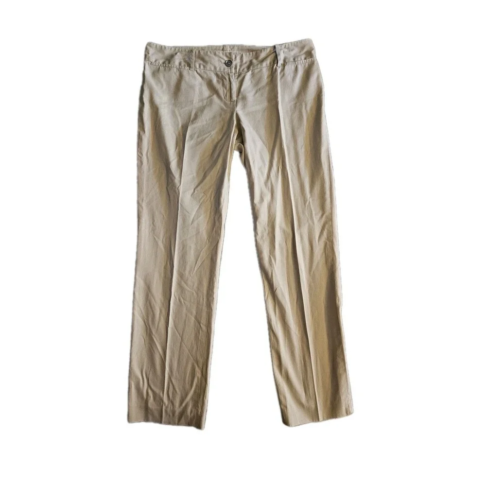 Michael Kors Pants Women 8 Tan Wellesley Ankle Fit Khaki Straight Leg Chino Rise